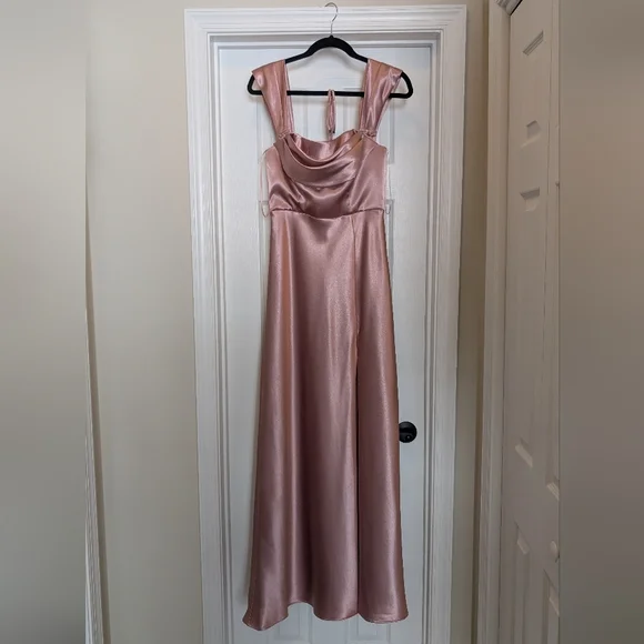 Birdy Grey Mia Dress In Matte Satin English Rose - Picture 4 of 11